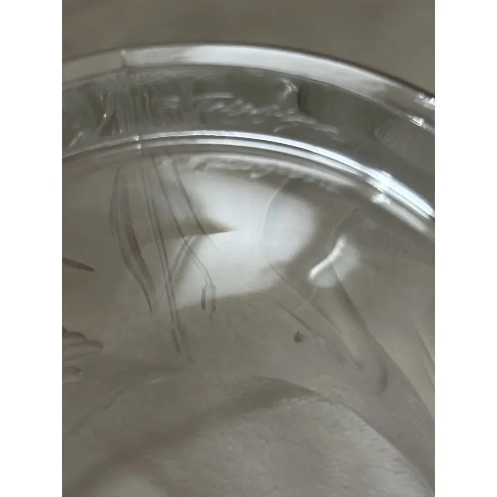 Gloria Vanderbilt Swan Glass Jar with Lid for TELEFLORA Embossed Signed Clear